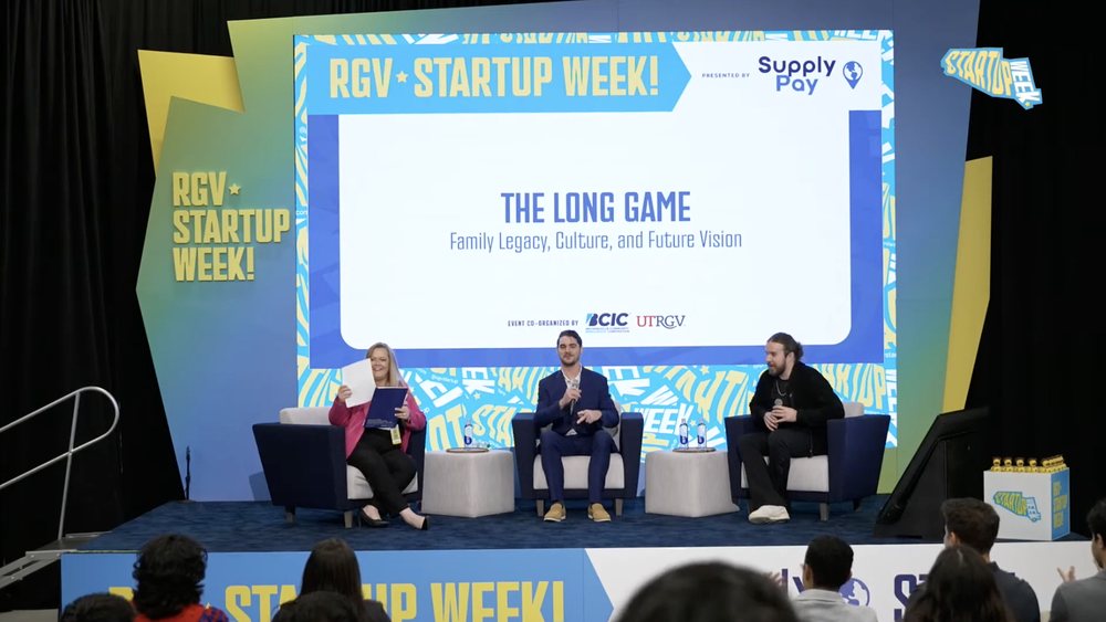 Three-person panel on the main stage